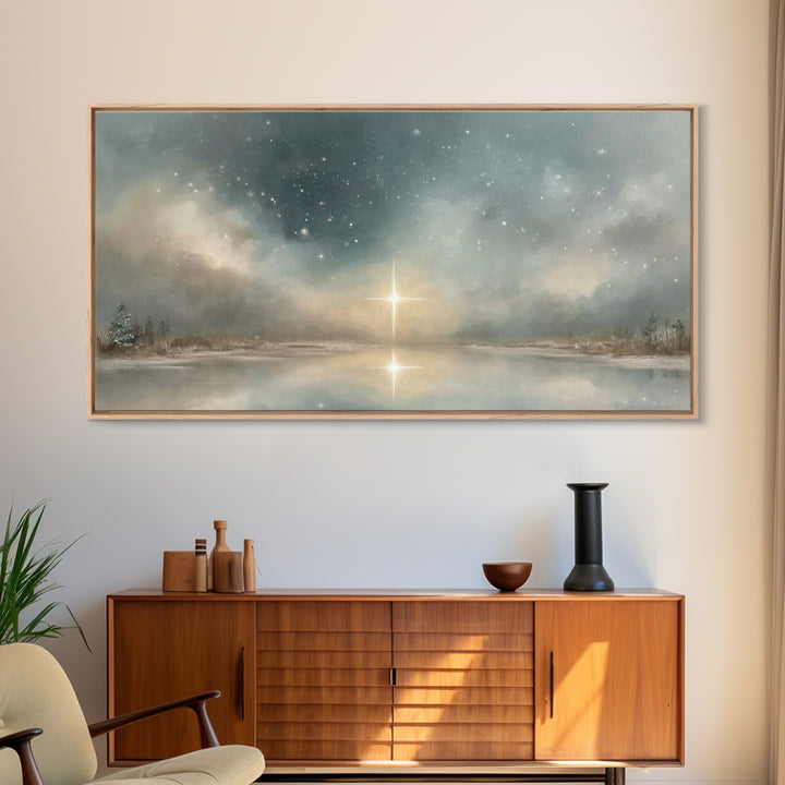 Heavenly Star Rise | Framed Canvas Print | Christian Art Canvas | Christmas Art | Christian Wall Art | Modern Christian Art | Christian Chr