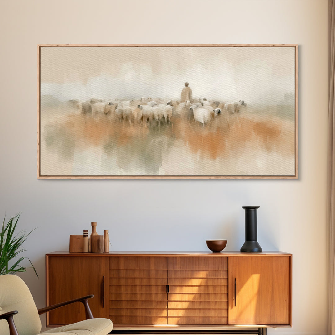 Fields Of Peace | Framed Canvas Print | Christian Art Canvas | Christian Christmas Art | Jesus Wall Art | Christian Decor | Christian Gift