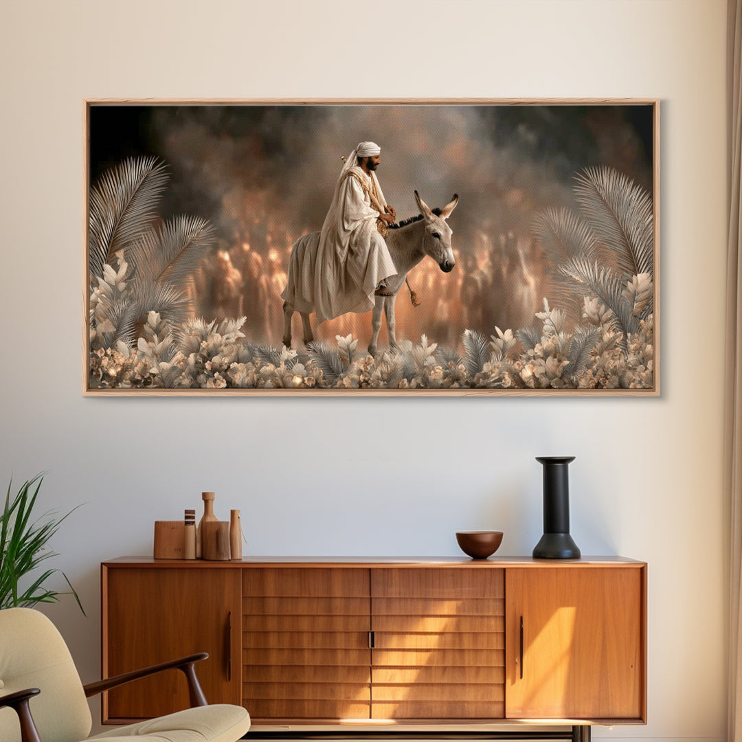 Desert Palm Way, Framed Canvas Print, Christian Art Canvas, Christian Wall Art, Jesus Painting, Christian Christmas Art, Christian Gift