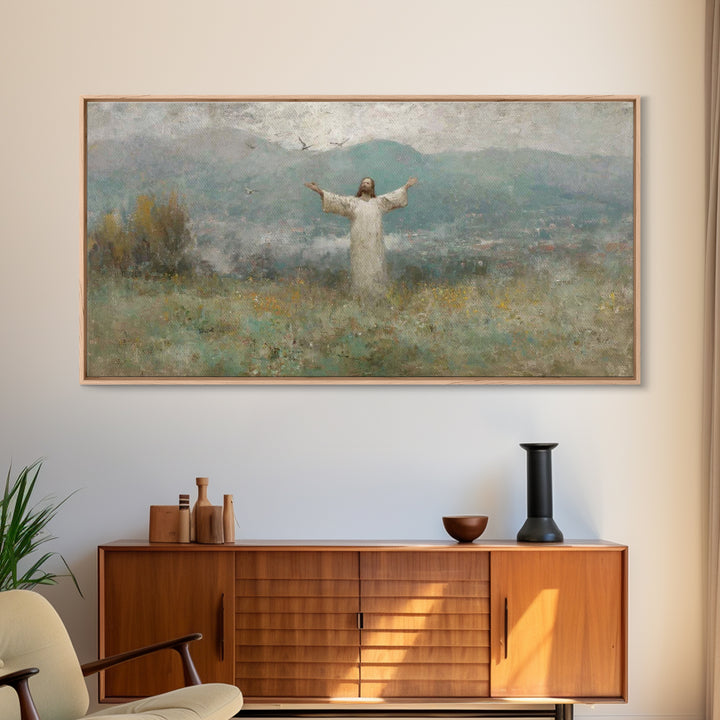 Valley Of Hope - Framed Canvas Print - Christian Wall Art - Christian Art Canvas - Christian Painting - Jesus Painting - Christian Decor
