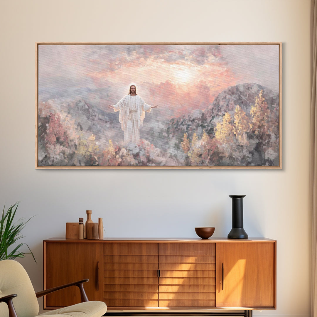 Radiant Summit Joy | Framed Canvas Print | Christian Art | Jesus Painting | Christian Wall Art | Christian Art Canvas | Christian Gift Idea