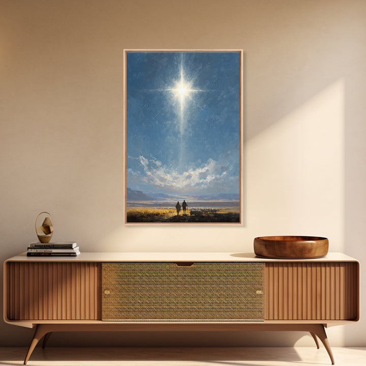 Star Of Promise – Framed Canvas Print – Christian Wall Art – Christian Christmas Art – Christian Art Canvas – Jesus Painting