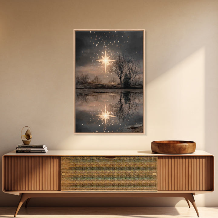 Star Of Hope – Framed Canvas Print – Christian Christmas Art – Christian Art Canvas – Christian Wall Art – Moody Christian Art – Christmas