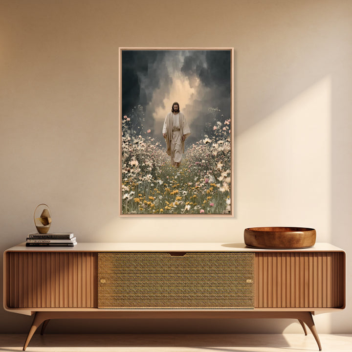 Path Of Mercy – Framed Canvas Print – Christian Wall Art – Jesus Painting – Christian Art Canvas – Christian Decor – Christmas Art