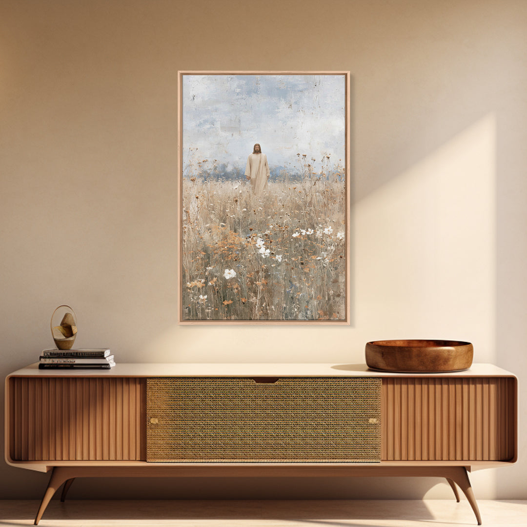 Desert Moon Walk | Framed Canvas Print | Jesus Painting | Christian Wall Art | Moody Christian Art | Christian Art Canvas | Christian Chris