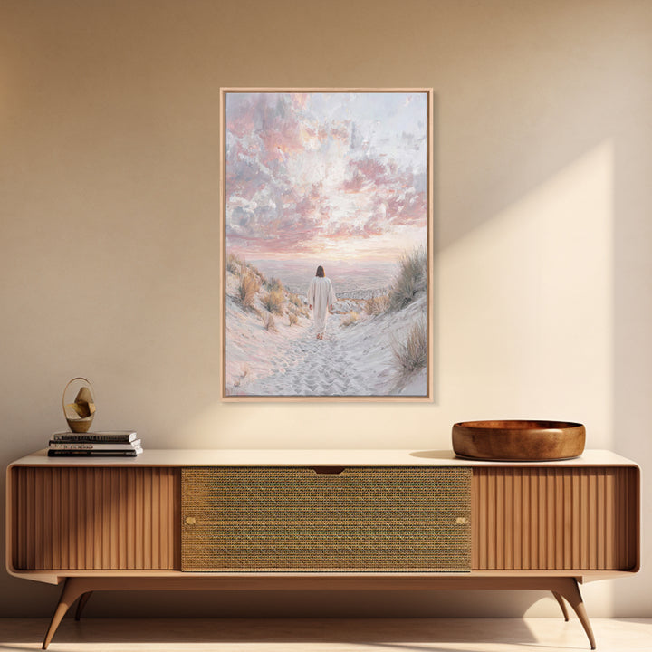 Mountain Ascent – Framed Canvas Print – Christian Art Painting – Jesus Wall Art – Christian Art Canvas – Vintage Christian Art – Christian