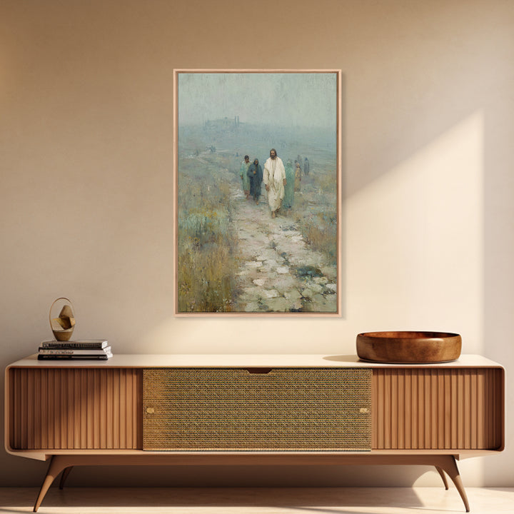 Path Of Discipleship | Framed Canvas Print | Christian Art Canvas | Jesus Painting | Vintage Christian Art | Christian Wall Art | Christian