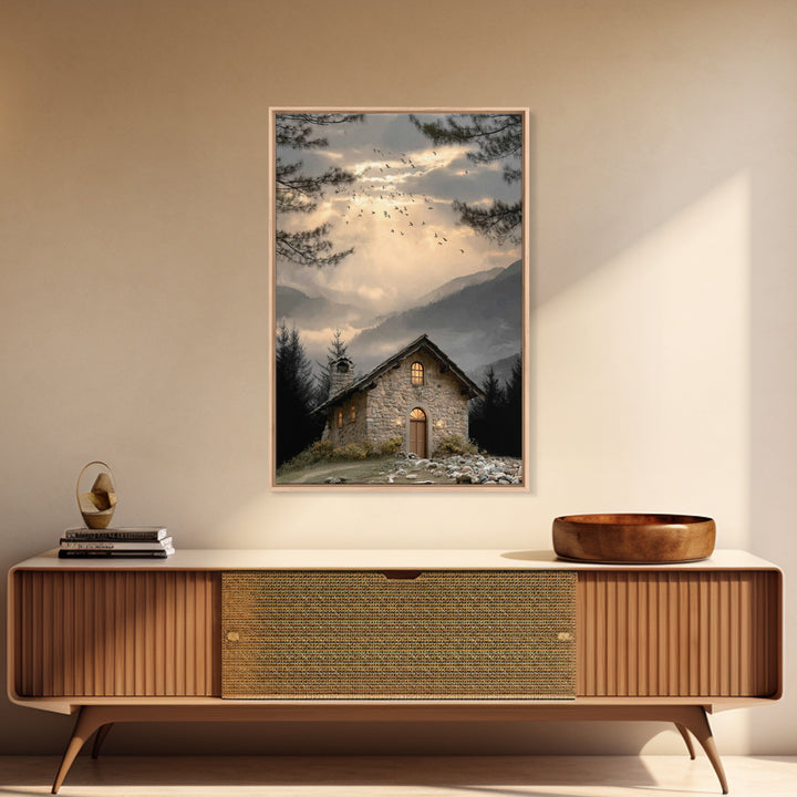 Evening Chapel – Framed Canvas Print – Christian Wall Art – Christian Art Canvas – Christian Decor – Christian Painting