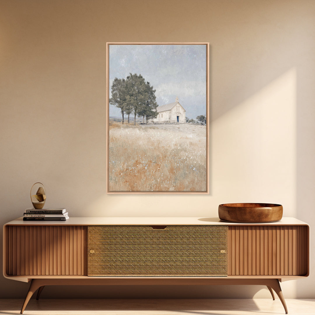 Hillside Sanctuary – Framed Canvas Print – Christian Wall Art – Christian Art Canvas – Subtle Christian Art – Christian Art Print