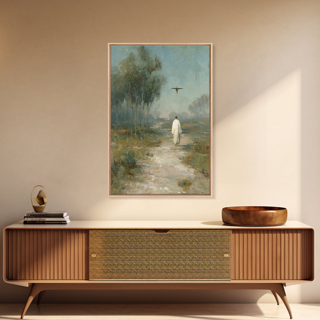 Crossroad Calling – Framed Canvas Print – Christian Art Canvas – Christian Wall Art – Christian Painting – Unique Christian Art