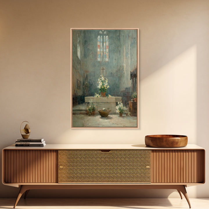 Cathedral Serenity – Framed Canvas Print – Christian Wall Art – Christian Art Canvas – Vintage Christian Art – Christian Painting – Christi