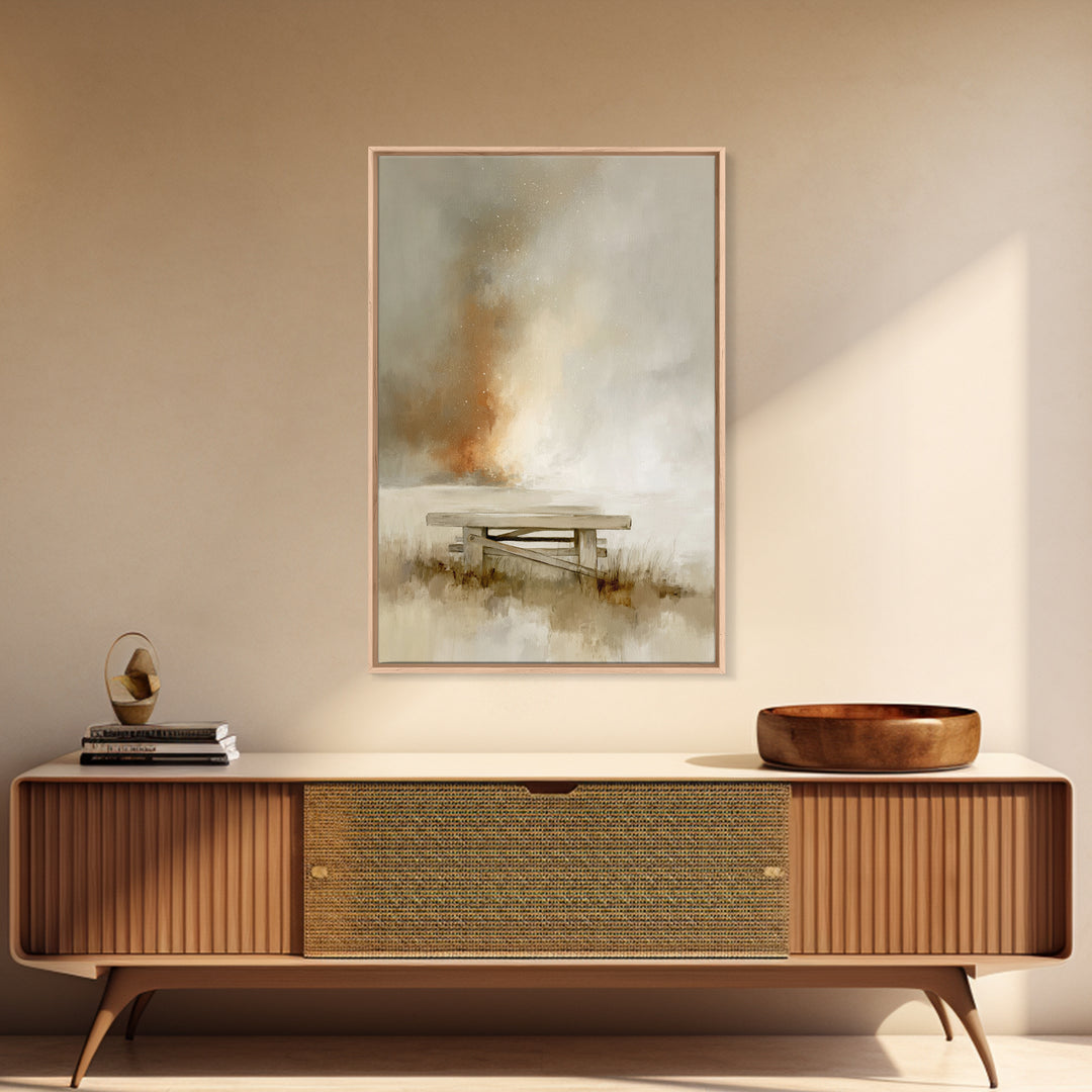 Heavenly Ember Glow – Framed Canvas Print – Christian Art Canvas – Christian Wall Art – Christian Painting – Christmas Art