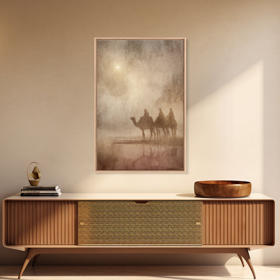 Three Kings Path – Framed Canvas Print – Christian Wall Art – Christmas Art – Christian Art Canvas – Christian Christmas Art