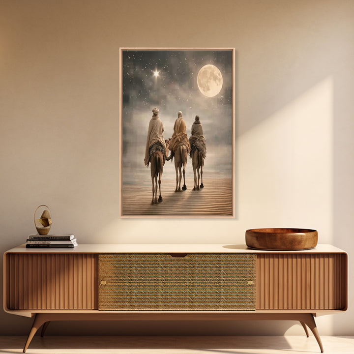 Holy Desert Light | Framed Canvas Print | Christian Wall Art | Subtle Christian Art | Christmas Art Prints | Jesus Christmas Art | Christia