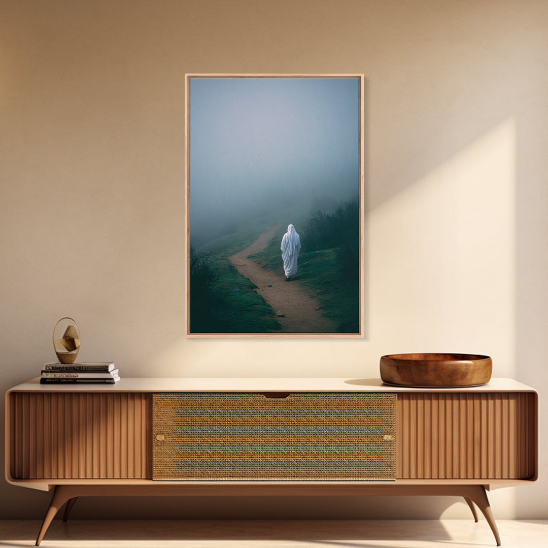 Holy Solitude, Framed Canvas Print, Christian Art Canvas, Jesus Painting, Christian Wall Art, Subtle Christian Art, Christian Decor, Christ