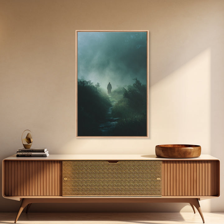 Emerald Dawn, Framed Canvas Print, Christian Wall Art, Jesus Painting, Christian Art Canvas, Moody Christian Art, Christian Christmas Art