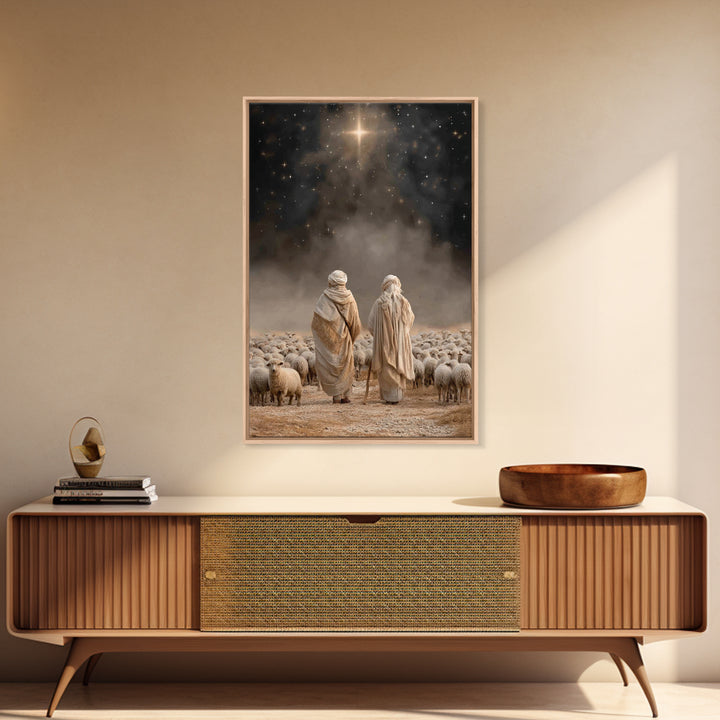 Guided By The Star – Framed Canvas Print – Christian Wall Art – Christian Christmas Art – Christian Art Canvas – Christmas Art Prints