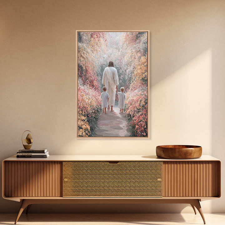 Walk Of Faith | Framed Canvas Print | Christian Art | Jesus Painting | Christian Art Canvas | Christian Decor | Christian Christmas Art