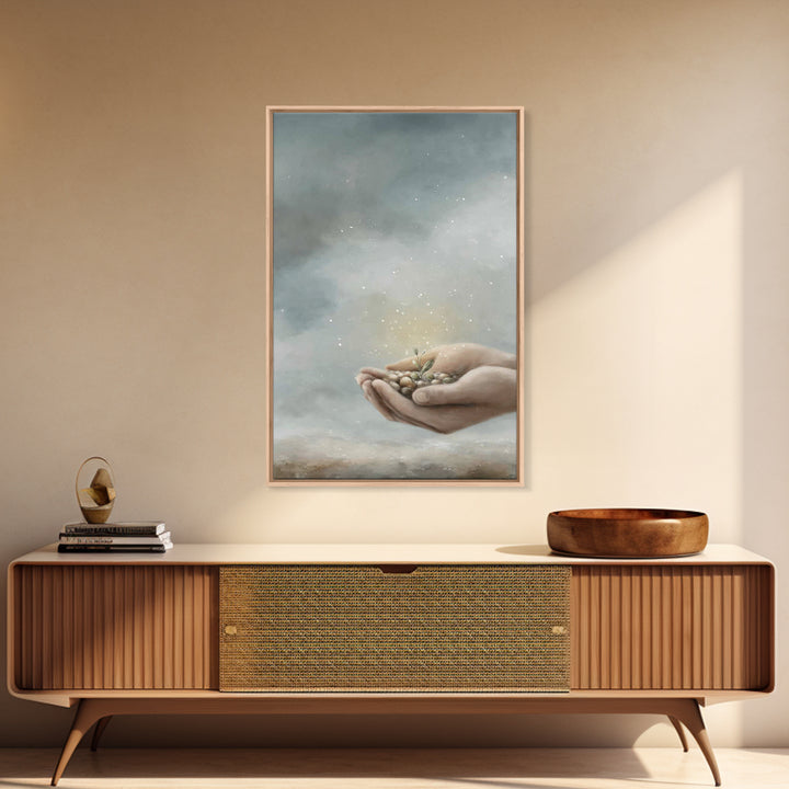 Seed Of Grace | Framed Canvas Print | Christian Wall Art | Christian Art Canvas | Christian Gift | Jesus Painting | Subtle Christian Art