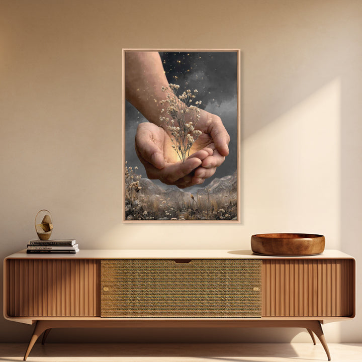 Bloom Of Mercy – Framed Canvas Print – Christian Art Canvas – Christian Wall Art – Modern Christian Art – Christian Gift Ideas – Jesus Art
