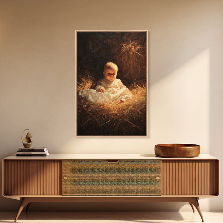 Blessed Child Radiance – Framed Canvas Print – Christian Wall Art – Christian Art Canvas – Jesus Painting – Christmas Art Work – Christian