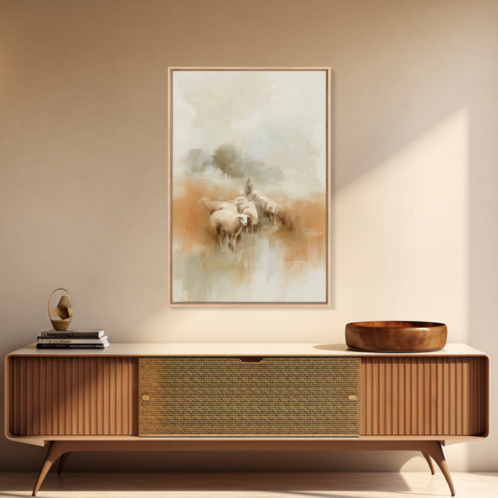 Guardian Of The Flock | Framed Canvas Print | Jesus Painting | Christian Wall Art | Christian Art Canvas | Christian Decor | Christian Chri