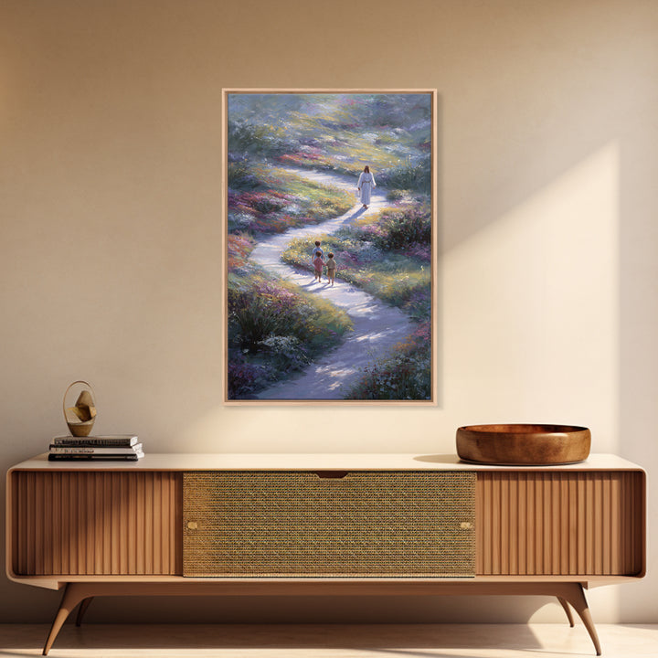 Path Of Peace – Framed Canvas Print – Christian Wall Art – Jesus Painting – Christian Art Canvas – Pastoral Scenery – Christian Decor For H