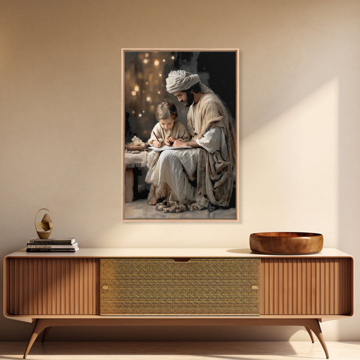 Guiding Wisdom – Framed Canvas Print – Christian Wall Art – Jesus Painting – Christian Art Canvas – Modern Christian Art – Christian Gift