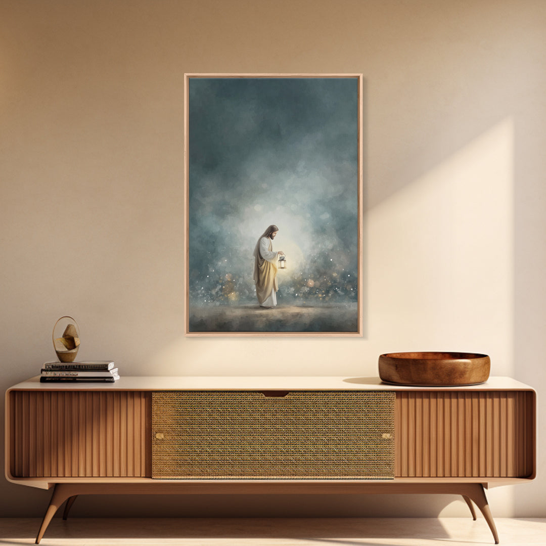 Light Of Mercy – Framed Canvas Print – Christian Wall Art – Jesus Painting – Christian Art Canvas – Modern Christian Art – Christian Christ