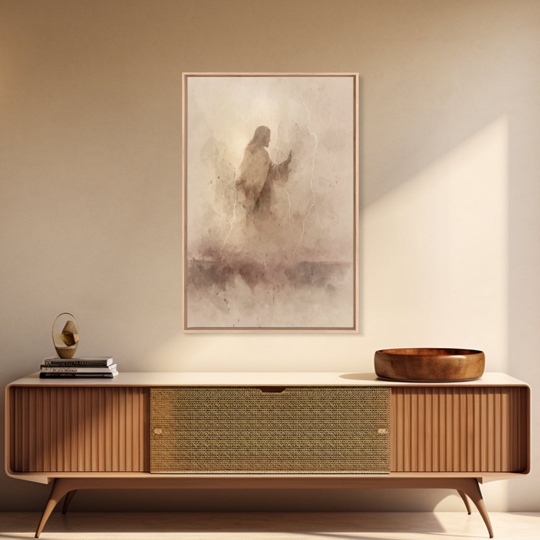 Lightborne Grace, Framed Canvas Print, Christian Art Canvas, Jesus Paintings, Subtle Christian Art, Christian Art Print, Christian Decorati