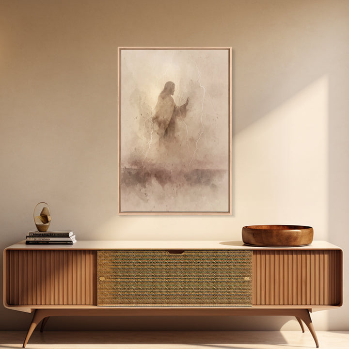 Lightborne Grace, Framed Canvas Print, Christian Art Canvas, Jesus Paintings, Subtle Christian Art, Christian Art Print, Christian Decorati