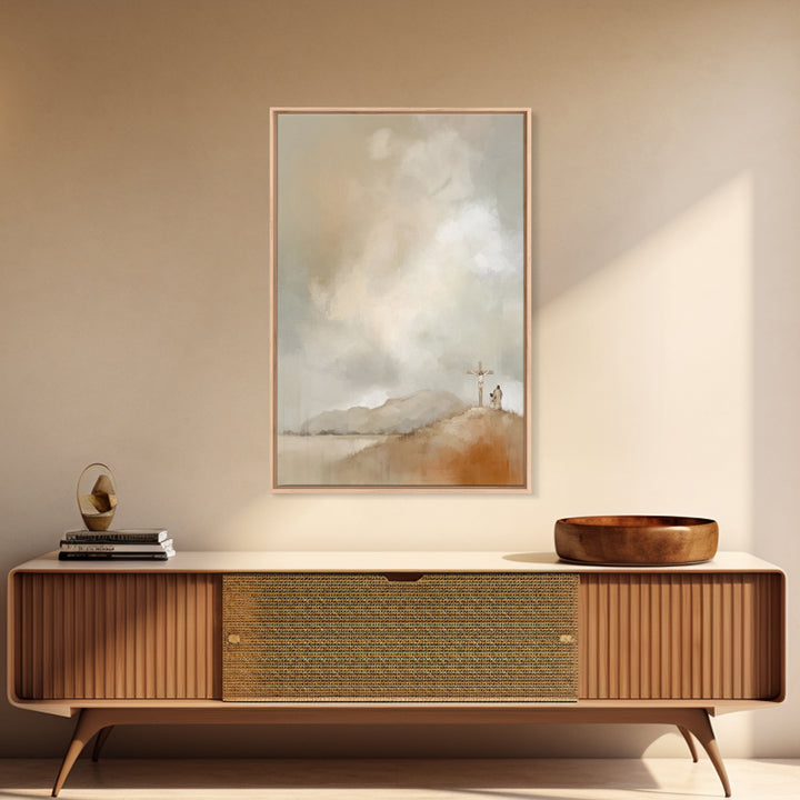 The Hill of Mercy – Framed Canvas Print – Christian Wall Art – Jesus Painting – Christian Art Canvas – Vintage Christian Art – Christian Gi