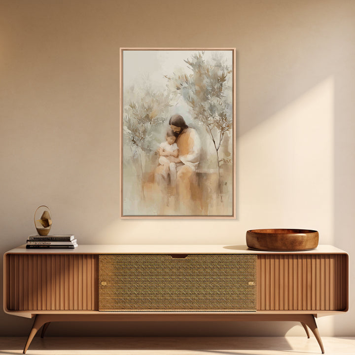 Autumn Embrace – Framed Canvas Print – Christian Art Canvas – Jesus Wall Art – Christian Paintings – Christian Decorations – Moody Christia