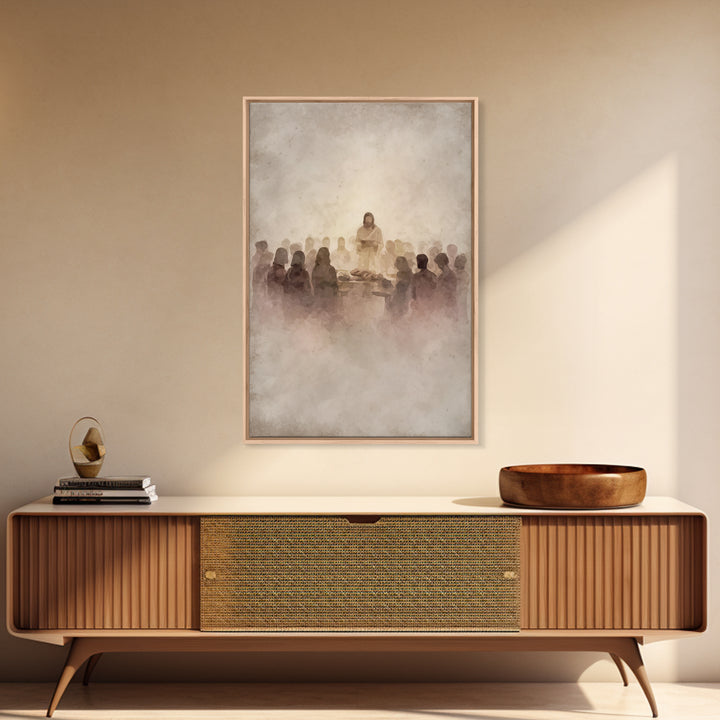 Table of Fellowship – Framed Canvas Print – Christian Wall Art – Christian Art Canvas – Jesus Painting – Modern Christian Art – Christian G
