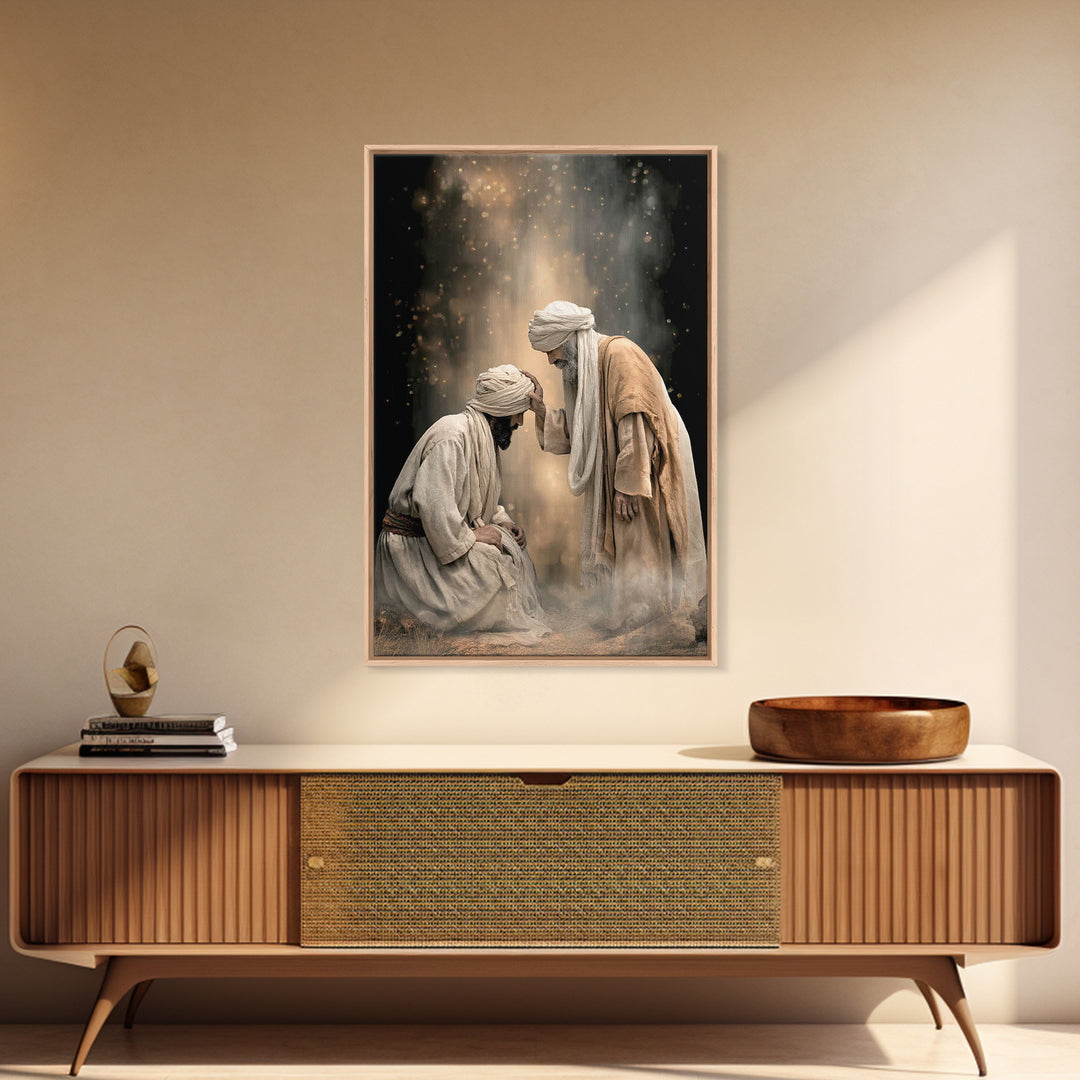 Anointed Moment | Framed Canvas Print | Christian Art Painting | Christian Wall Art | Unique Christian Art | Jesus Canvas Art | Christian G