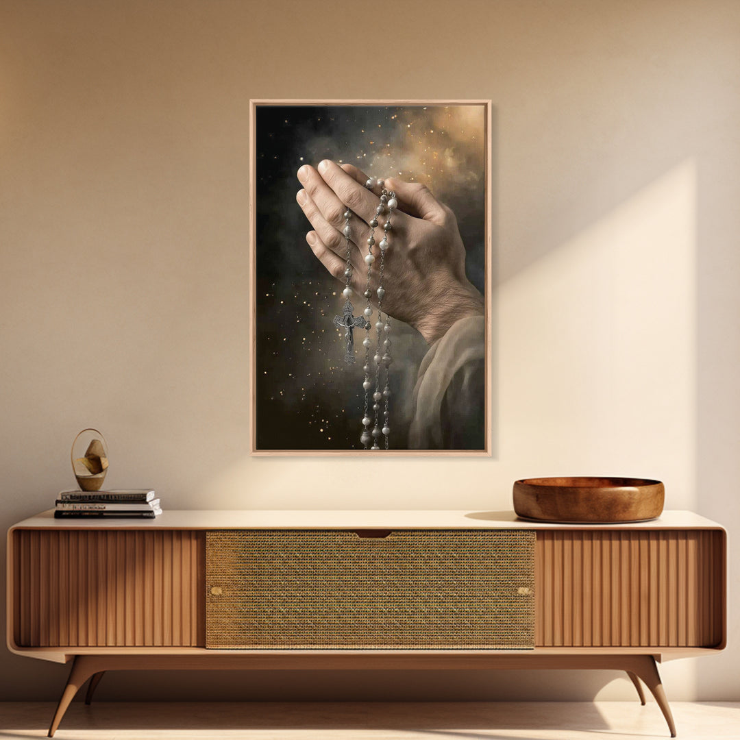 Faithful Devotion – Framed Canvas Print – Christian Wall Art – Christian Art Canvas – Christian Painting – Christian Decor – Christmas Art