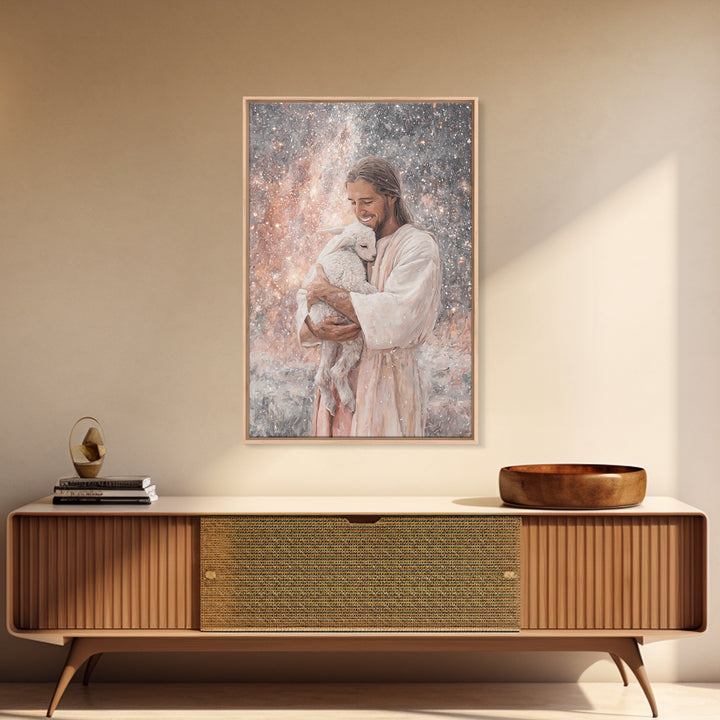 Radiant Shepherd Love – Framed Canvas Print – Christian Wall Art – Christian Art Print – Jesus Painting – Christian Art Canvas – Christian