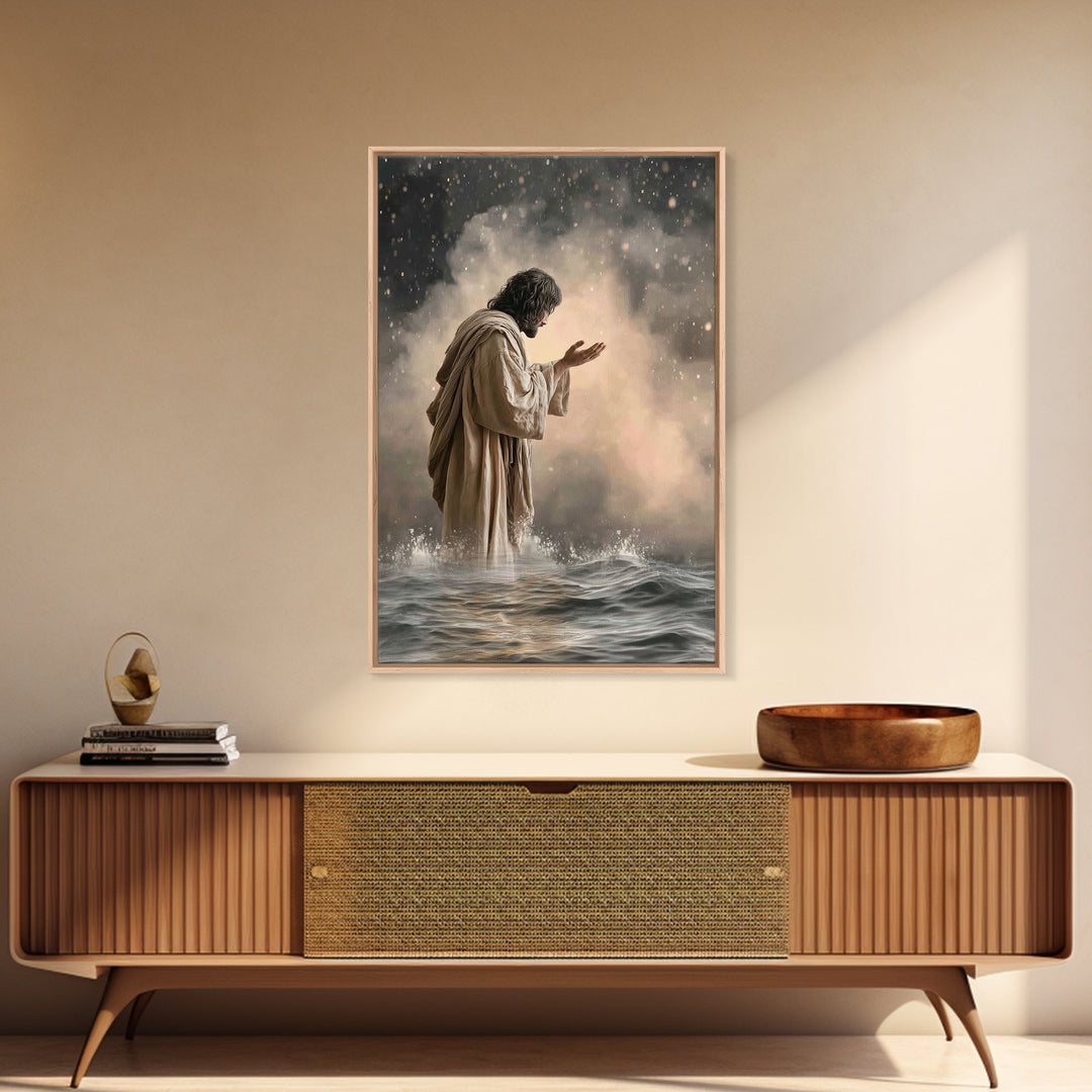 Prayerful Light – Framed Canvas Print – Christian Art Print – Christian Art Canvas – Christian Wall Art – Christian Gift Ideas – Jesus Pain
