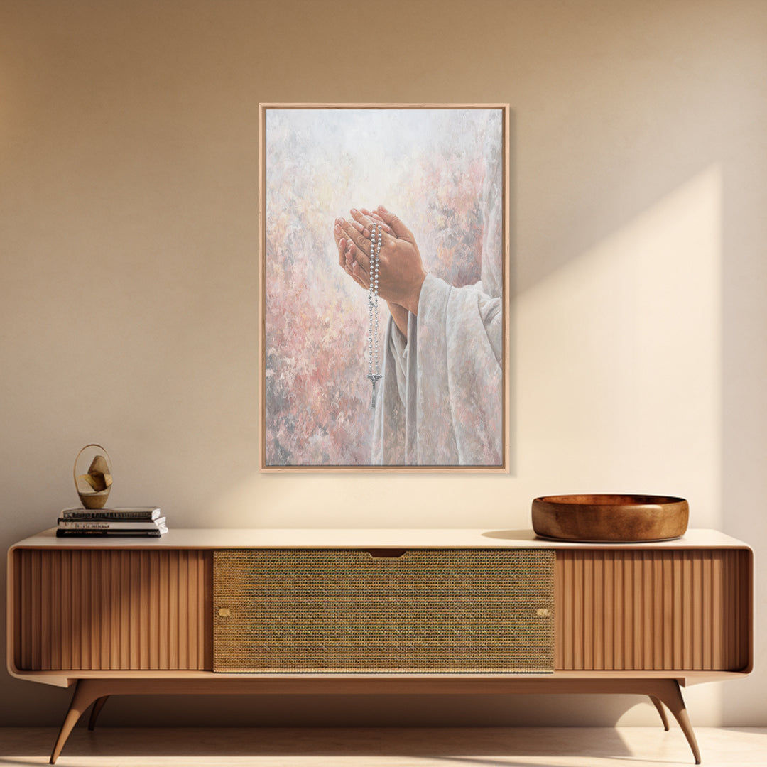 Sacred Offering – Framed Canvas Print – Christian Wall Art – Christian Art Canvas – Christian Painting – Christmas Art – Christian Decor