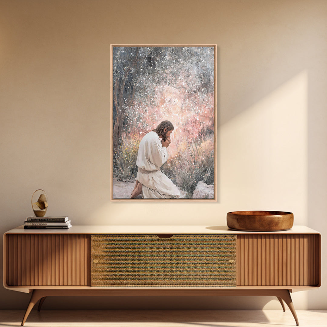 Radiant Petition – Framed Canvas Print – Christian Painting – Christian Art Canvas – Large Christian Art – Jesus Wall Art – Christian Gift