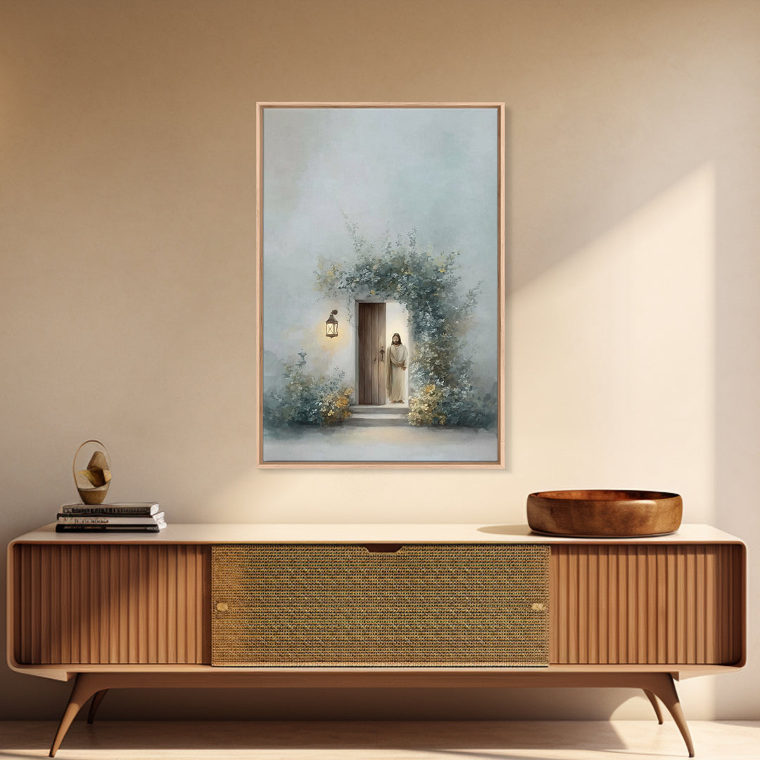 gentle Dawn Welcome | Framed Canvas Print | Christian Art Canvas | Jesus Art Print | Modern Christian Art | Christian Wall Art | Christian