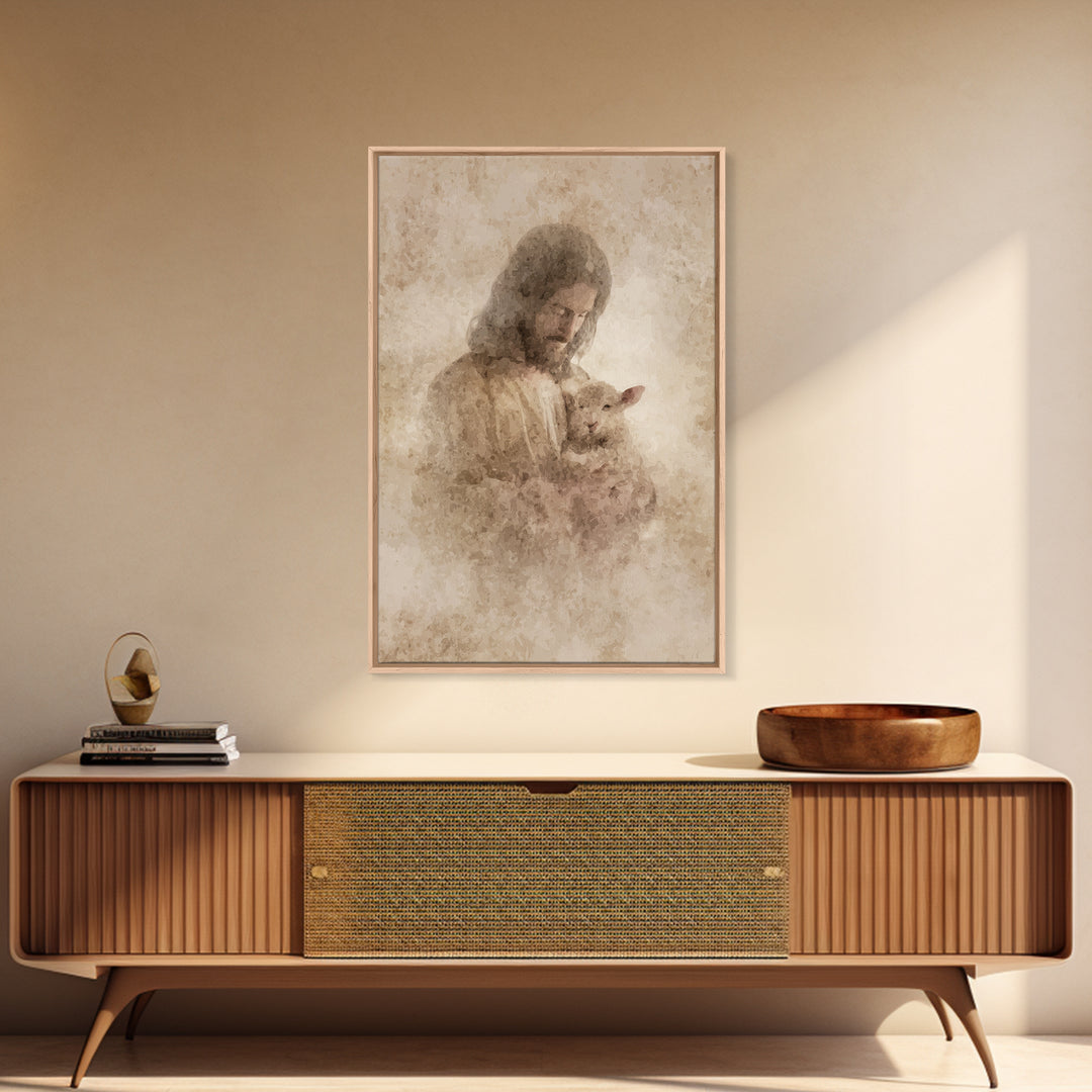 Fields Of Gentle Grace – Framed Canvas Print – Christian Wall Art – Jesus Painting – Christian Art Canvas – Christian Gift – Christmas Art