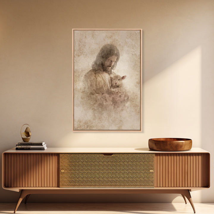 Fields Of Gentle Grace – Framed Canvas Print – Christian Wall Art – Jesus Painting – Christian Art Canvas – Christian Gift – Christmas Art