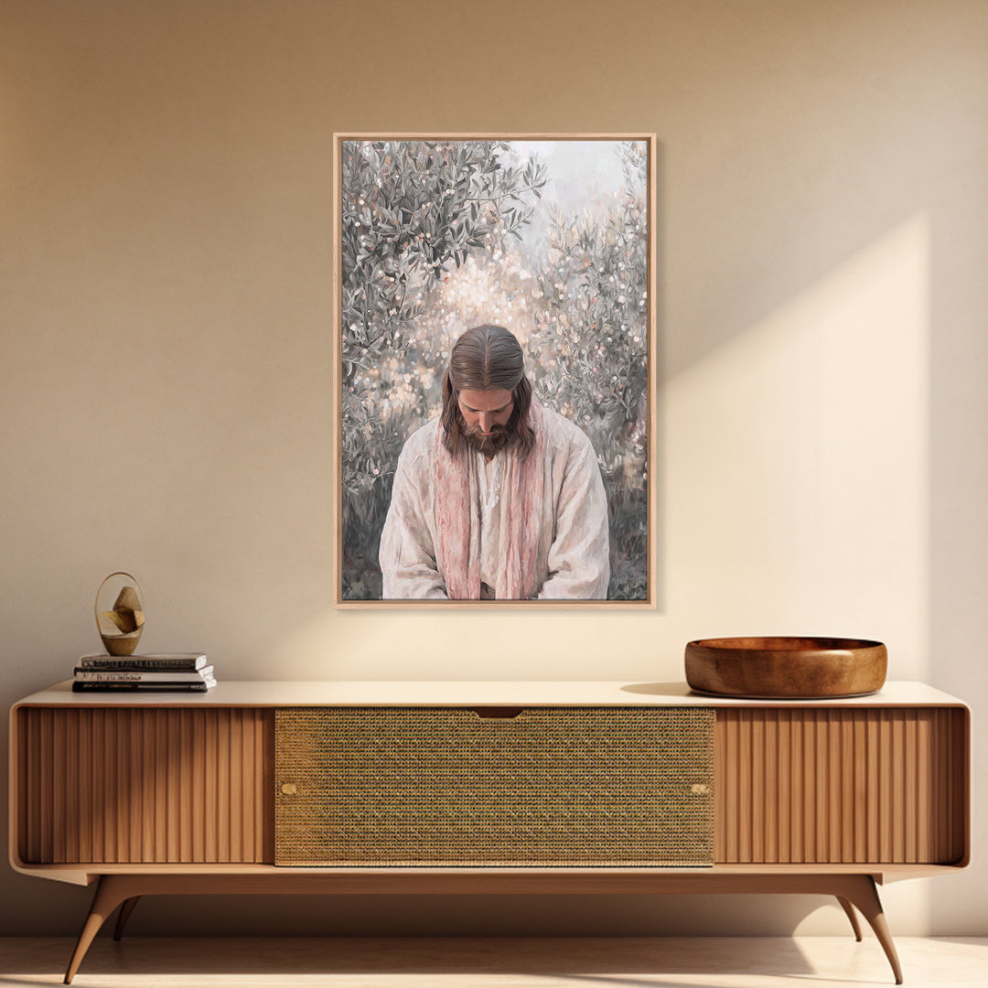 Risen Light Path, Framed Canvas Print, Christian Christmas Art, Jesus Painting, Christian Wall Art, Christmas Art Prints, Christian Art Can