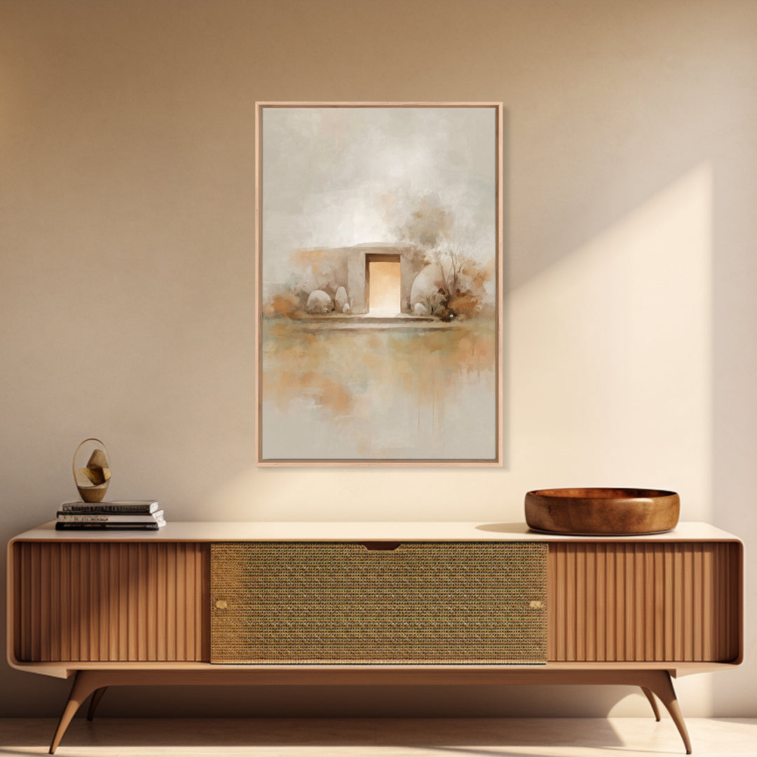 Light Of Renewal | Framed Canvas Print | Christian Art Canvas | Christian Wall Art | Christian Gift | Jesus Painting | Modern Christian Art