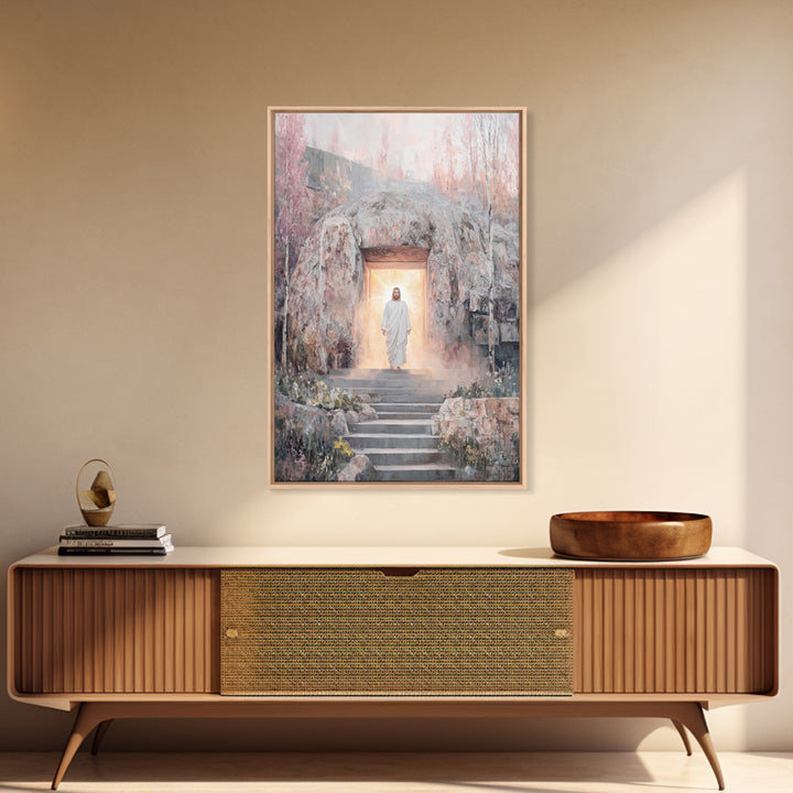 Risen Glory, Framed Canvas Print, Jesus Painting, Christian Wall Art, Christian Art Canvas, Christian Christmas Art, Christian Gift Ideas