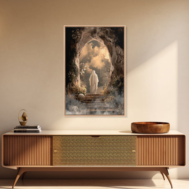 Sacred Ascent – Framed Canvas Print – Christian Art Canvas – Christian Painting – Jesus Painting – Christian Decor – Subtle Christian Art