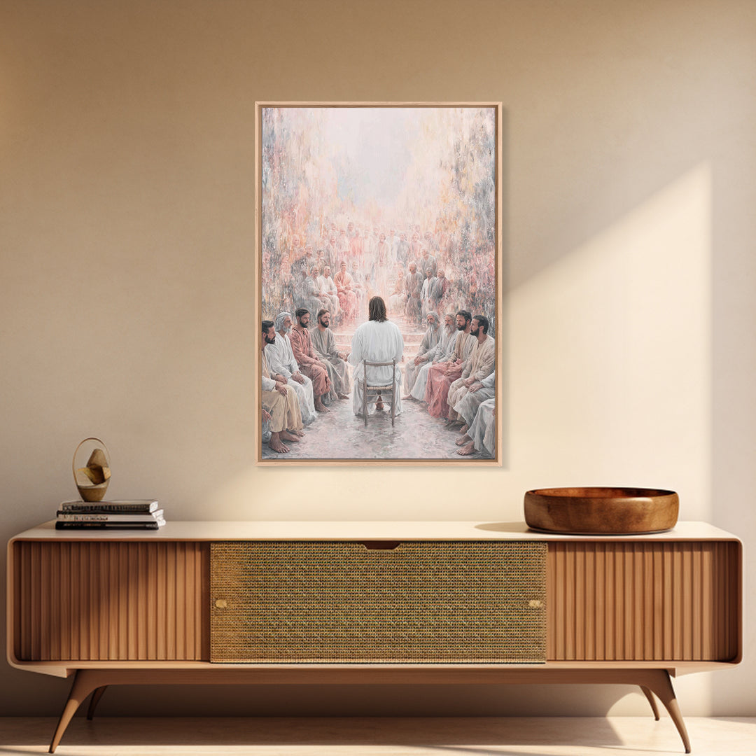 Heavenly Gathering – Framed Canvas Print – Christian Wall Art – Christian Art Canvas – Jesus Painting – Christian Art – Christian Gift Idea