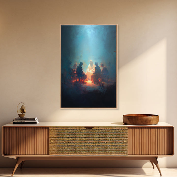 Light Of Wisdom – Framed Canvas Print – Christian Art – Jesus Painting – Christian Art Canvas – Moody Christian Art – Christian Wall Art