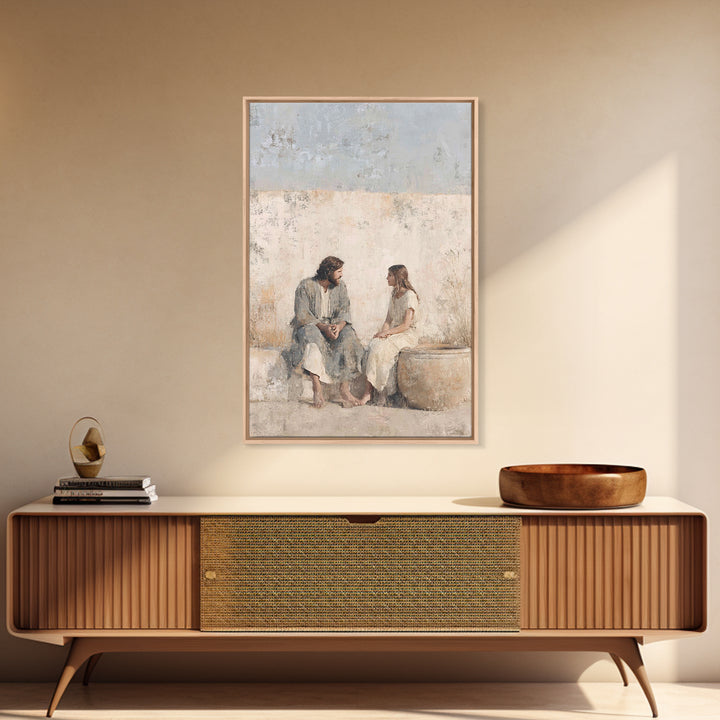 Living Water Grace – Framed Canvas Print – Christian Art Canvas – Christian Wall Art – Jesus Painting – Subtle Christian Art – Christian Gi